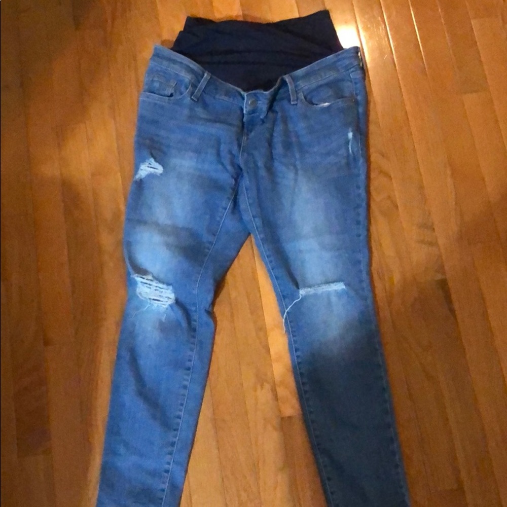 Old navy maternity distressed jeans